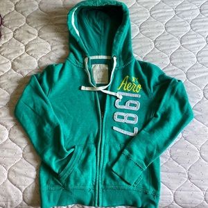 Aeropostale Zipped Green Hoodie, Size XS, hardly worn